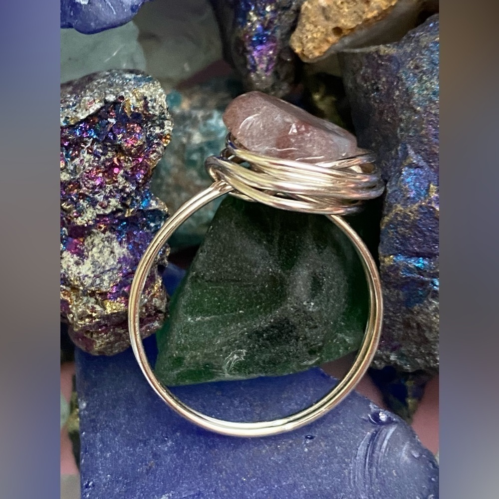 72 Large Agate Wire Wrapped Ring - image 2